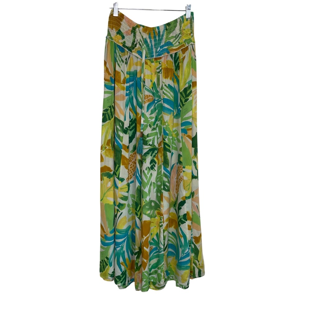 True Destinations‎ Tropical Floral Coverup Wide Leg Palazzo Pants Womens L